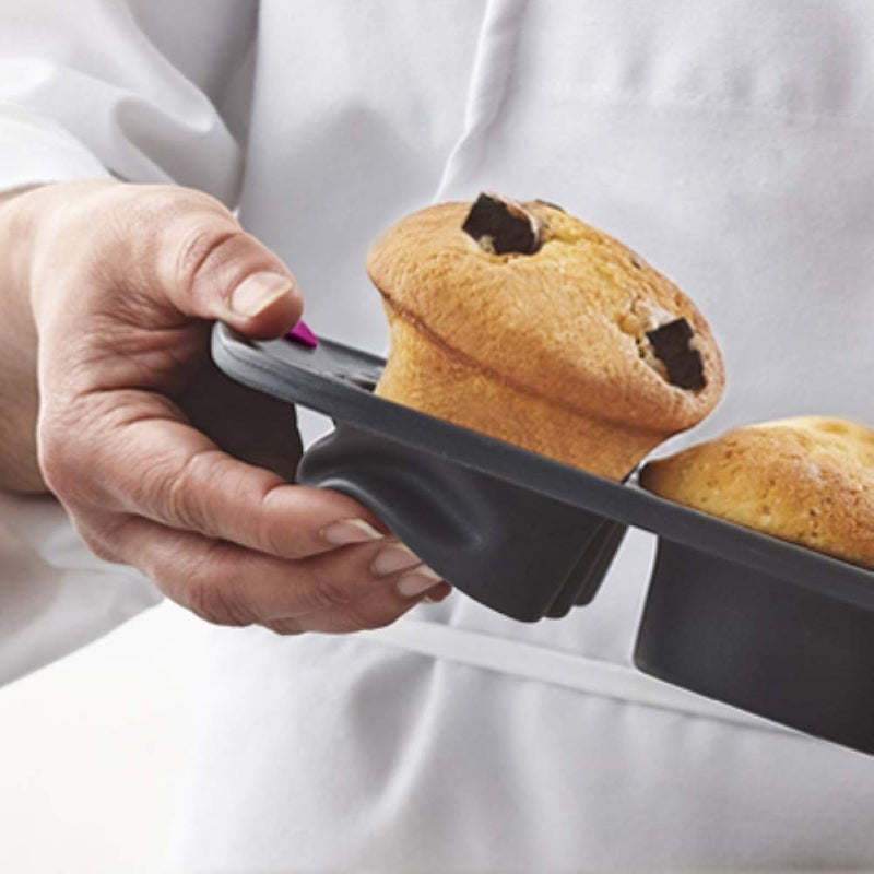 Trudeau Structure White Confetti 6-Cup Jumbo Muffin Pan â€“ Premium Steel-Reinforced Silicone Bakeware, Nonstick BPA-Free Cupcake & Muffin Mold â€“ Oven, Freezer & Dishwasher Safe - Image 2